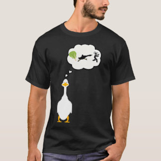 Camiseta alface de ganso engraçado e perseguindo pessoas, a