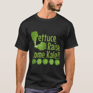 Camiseta Alface Engraçada De Kale Levanta Algum Vegan Orgân