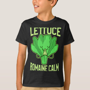 Camiseta Alface Engraçada Romaína Calma Meditação Yoga Zen 