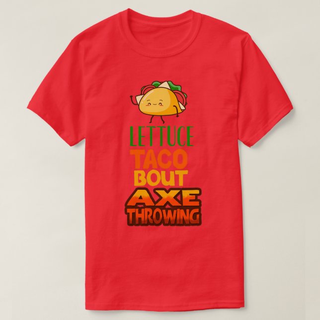 Camiseta Alface Taco Sobre Ax Throwing (Frente do Design)