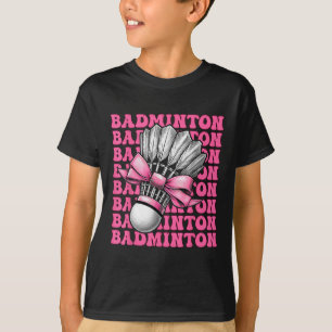 Camiseta Alfinete de Mãe Garota Jogadora de Badminton com L