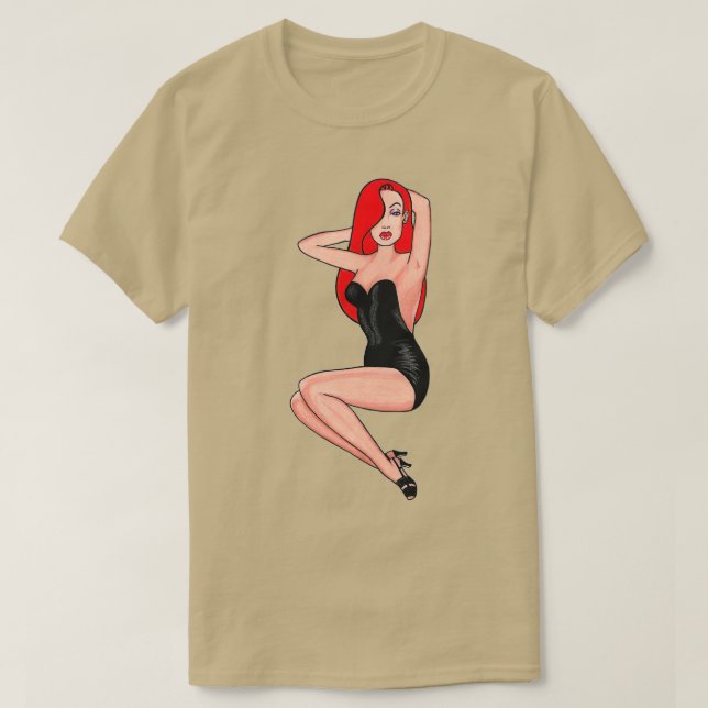 Camiseta alfinete de maiô vermelho (Frente do Design)