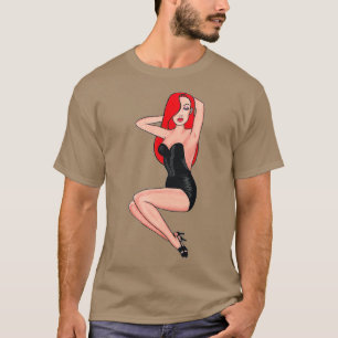 Camiseta alfinete de maiô vermelho
