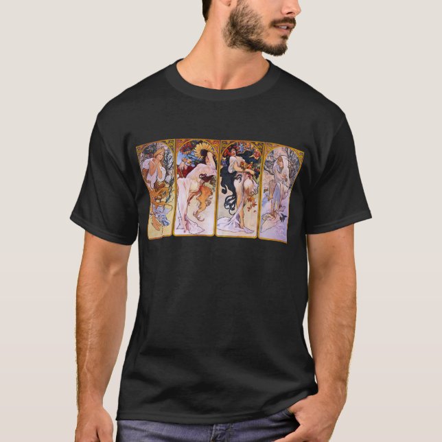 Camiseta Alfons Mucha ~ As quatro estações (Frente)
