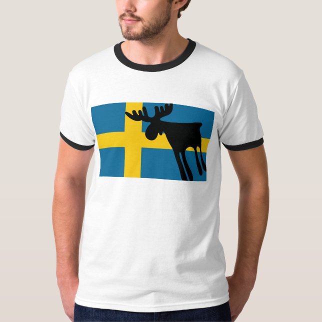 Camiseta Älg / Moose med Svenska flaggan (Frente)