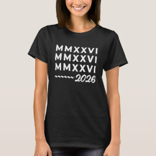 Camiseta Algarismos Romanos MMXXVI – 2026 Tipografia Modern