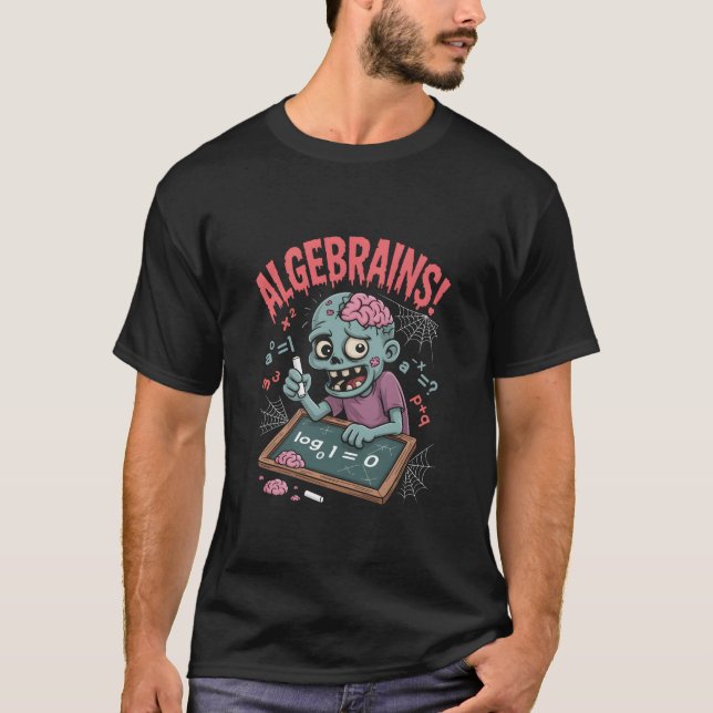 Camiseta Álgebra Divertida Zumbi Professor de Matemática Ha (Frente)