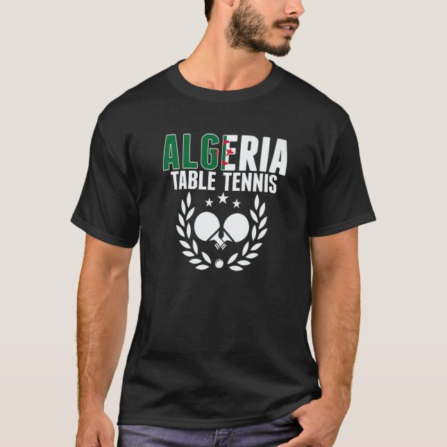 Camiseta Algeria Table Tennis   Algerian Ping Pong Supporte (Frente)