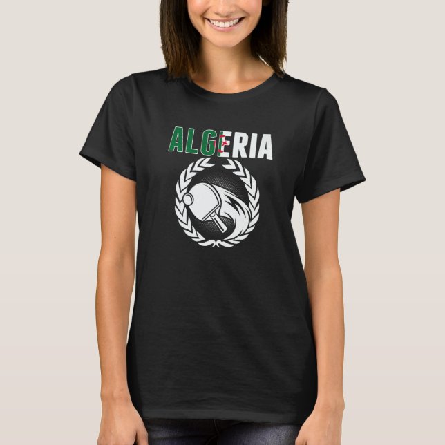 Camiseta Algeria Table Tennis   Algerian Ping Pong Supporte (Frente)