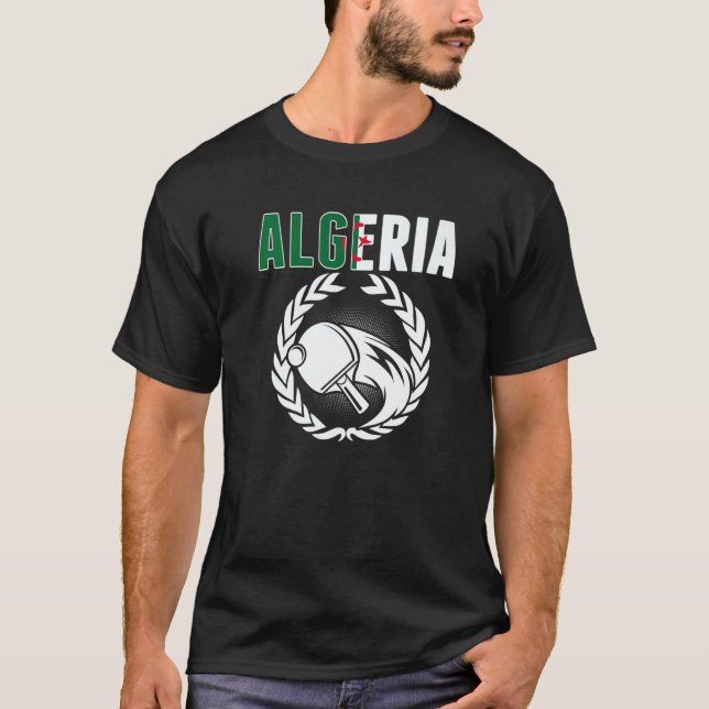 Camiseta Algeria Table Tennis   Algerian Ping Pong Supporte (Frente)