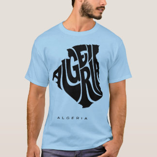 Camiseta Algeria Typography Map الجزائر