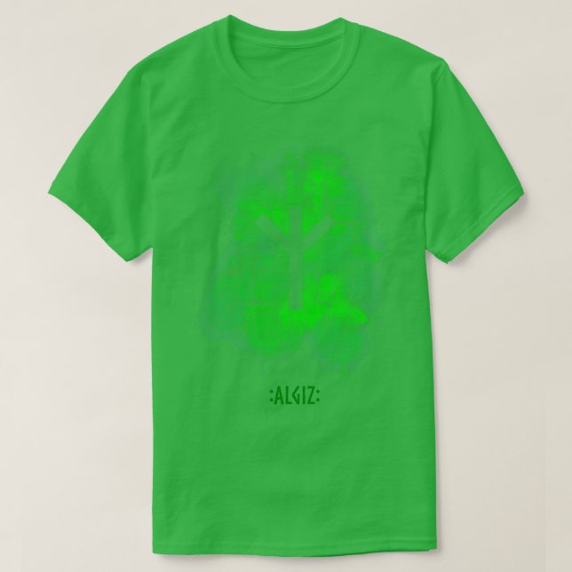 Camiseta Algiz Rune Green (Frente do Design)