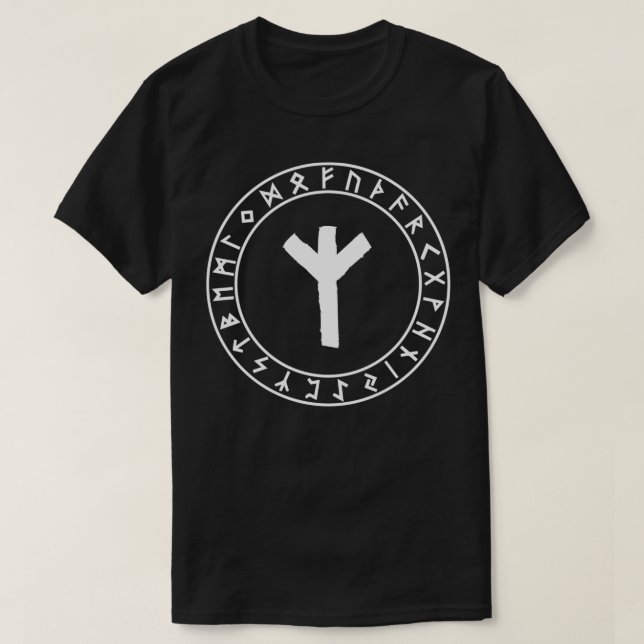 Camiseta Algiz Viking Rune (Frente do Design)
