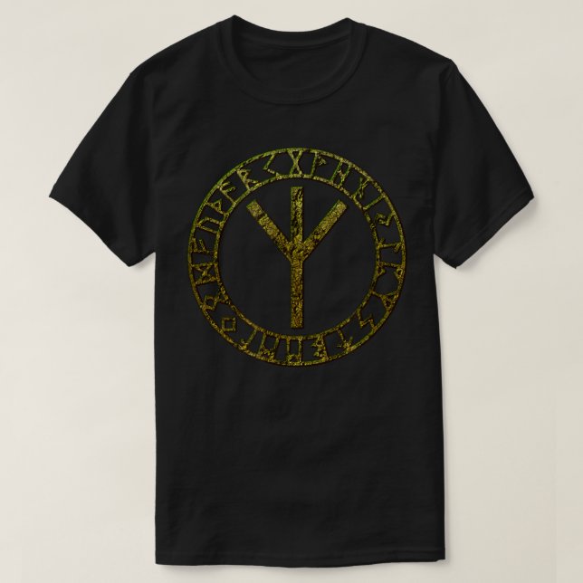Camiseta Algiz Vikings Executa Norse Elhaz Odin Thor Vegvis (Frente do Design)