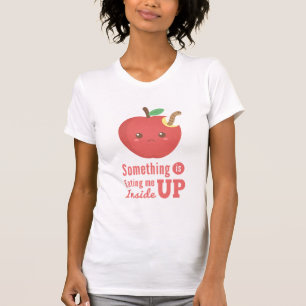 Camiseta Algo está me comendo por dentro - Maçã com Verme