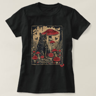 Camiseta Algodão Aestético Gato Toadstool Cogumelo