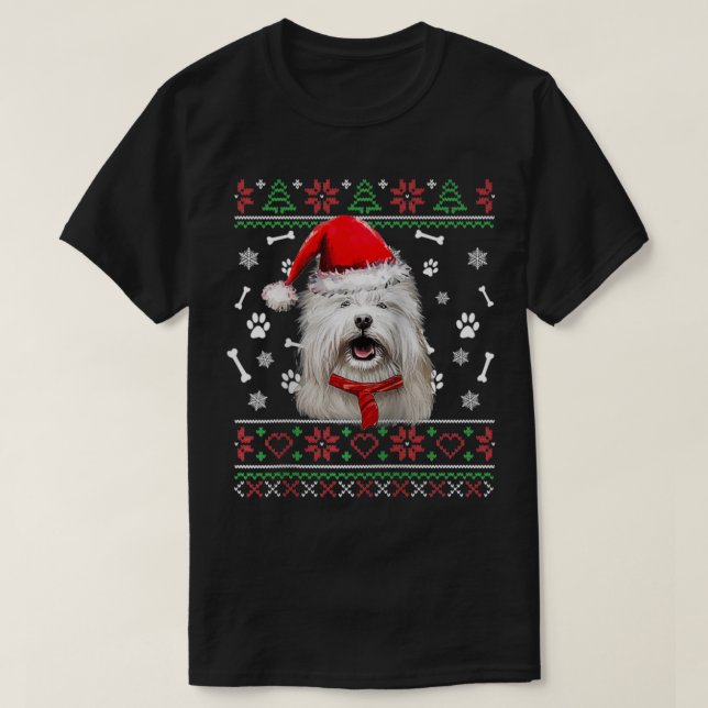 Camiseta Algodão de Natal Suave De Tulear Santa Hat P (Frente do Design)
