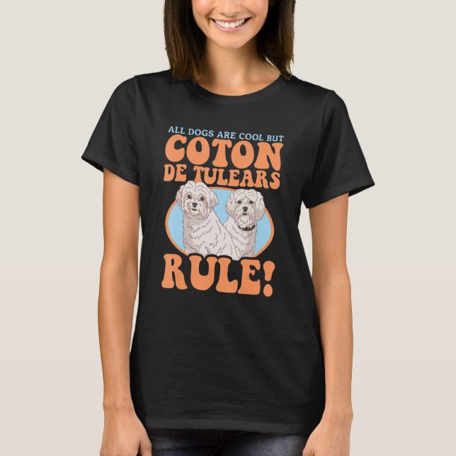 Camiseta Algodão de Tulears Cães Proprietário do Cão Coton  (Frente)