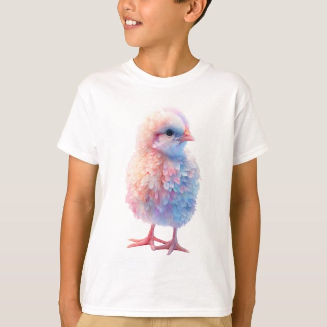 Camiseta Algodão Doce Pastel Aves De Criança (Frente)