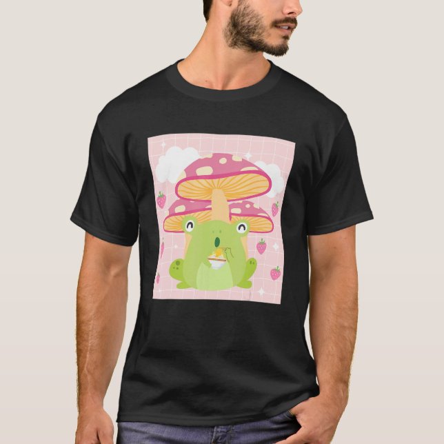 Camiseta Algodão Morango Sapo De Morango Algodão Palha (Frente)