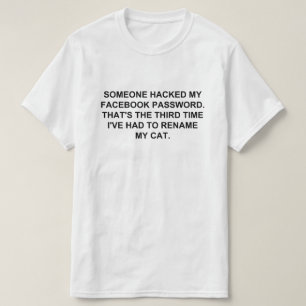 CAMISETA ALGUÉM ACHOU MINHA SENHA NO FACEBOOK