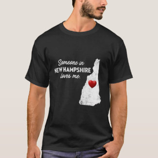 Camiseta Alguém Em New Hampshire Me Ama New Hampshire T-