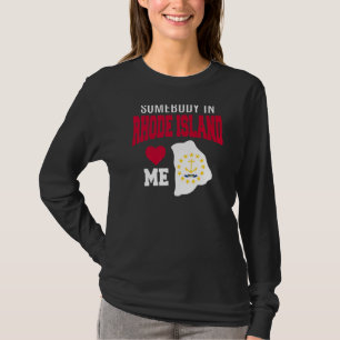 Camiseta Alguém Em Rhode Island Me Ama Na Alma De Bandeira