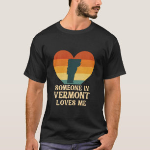 Camiseta Alguém em Vermont Me Ama VT Estado dos EUA Retrô S