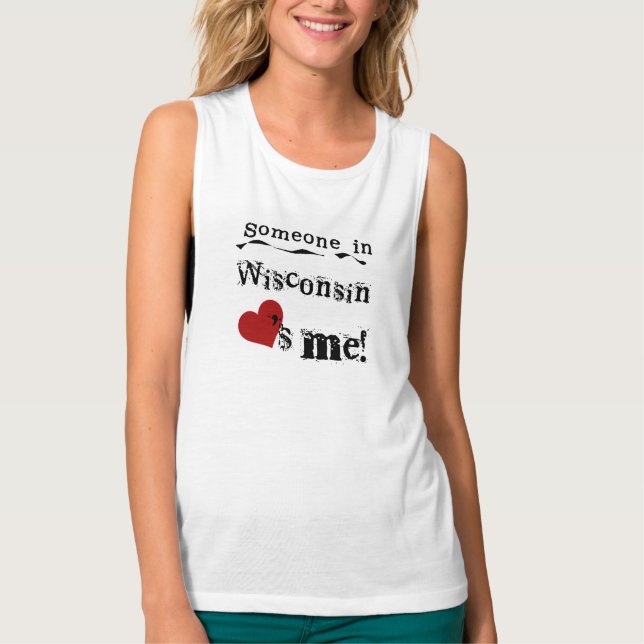 Camiseta Alguém em Wisconsin ama-me (Frente)