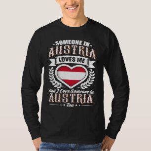 Camiseta Alguém na Áustria que me ama como sinalizador card