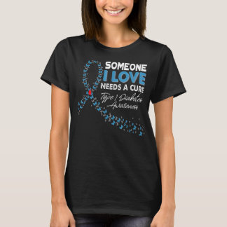 Camiseta Alguém Que Eu Amo Precisa De Um Awaren De Diabetes
