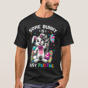 Camiseta Algum Coelhinho está Ocupado Pintando Tinte de Ovo