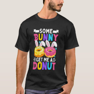Camiseta Algum Coelhinho me arranje uma rosquinha Páscoa Fa
