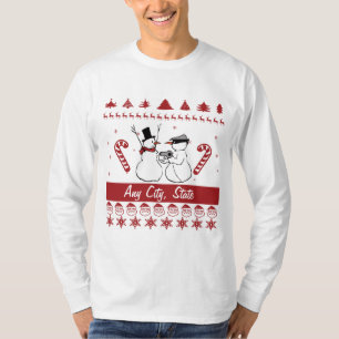 Camiseta Alguma extorsão feia do boneco de neve da camisol