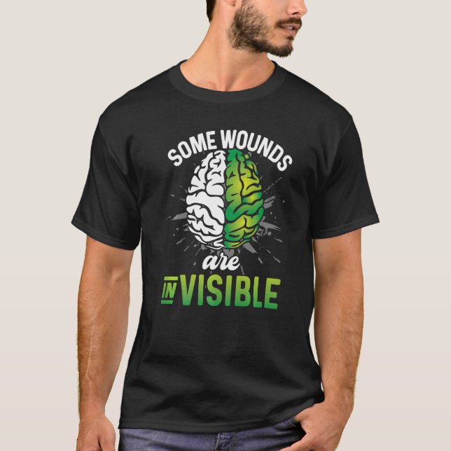 Camiseta Algumas Feridas São Sensibilização Invisível Para  (Frente)