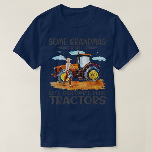Camiseta alguns avós conhecem verdadeiros tratores de volta (Frente do Design)