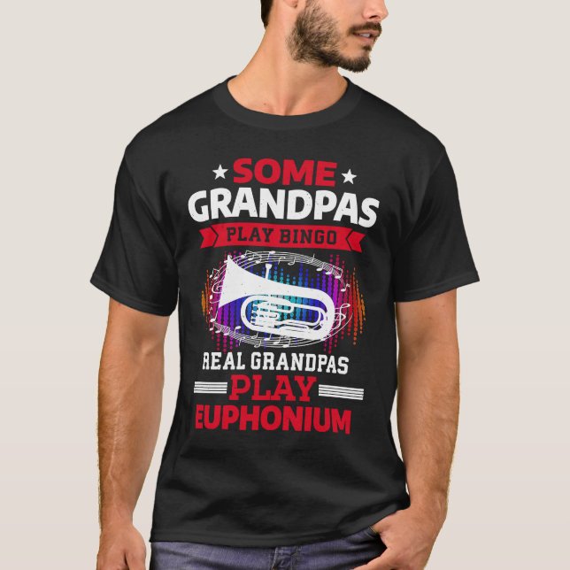 Camiseta Alguns Avós Jogam Bingo Real Avô Jogam Euphon (Frente)