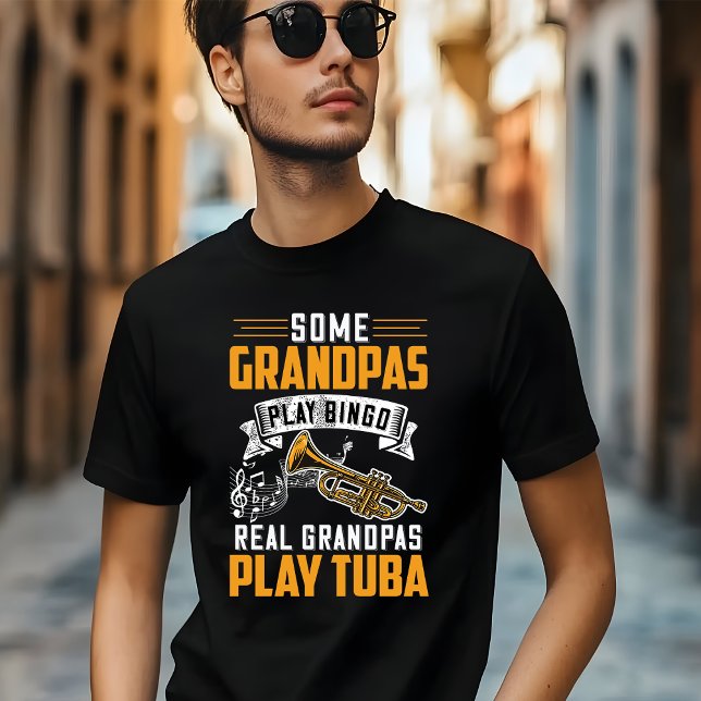 Camiseta Alguns Avós Jogam Bingo Real Avô Jogam Tuba (Criador carregado)