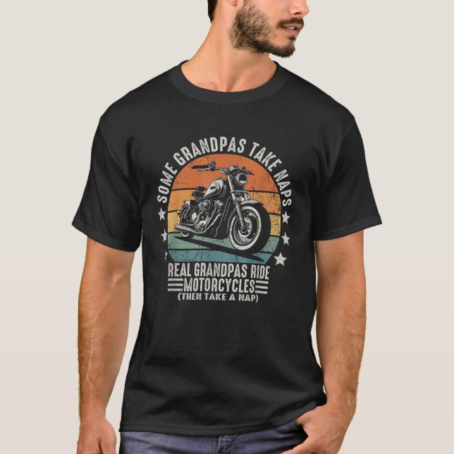 Camiseta Alguns Avós Tomam Naps Verdadeiramente Avô Ride Mo (Frente)