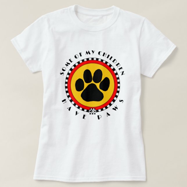 Camiseta Alguns dos meus filhos têm patas" (Frente do Design)