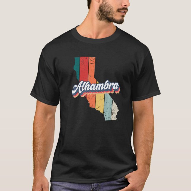 Camiseta Alhambra City Retro Vintage Hometown Califórnia (Frente)