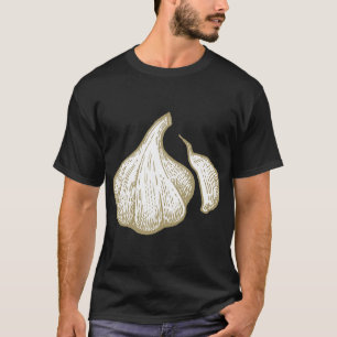 Camiseta Alho De Arte De comida Vegetal Retro-Vintage