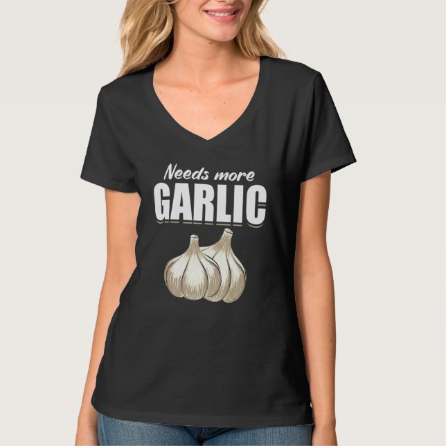 Camiseta Alho Luvas Humor Comida Cozinhar (Frente)
