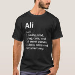 Camiseta ALI Definição Nome Personalizado Funny Birthday Gi<br><div class="desc">ALI Definição Nome personalizado Funny Birthday Idet Shirt</div>