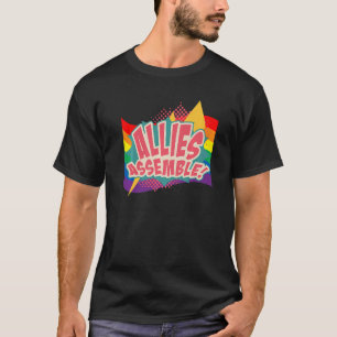 Camiseta Aliados Montam Lgbtq Direitos Gay Orgulho Rainb