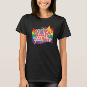 Camiseta Aliados Montam Lgbtq Direitos Gay Orgulho Rainb