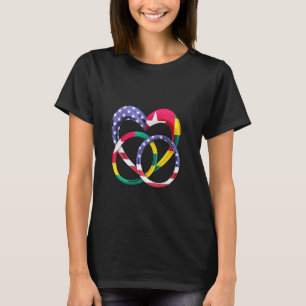 Camiseta Aliança de Casamento Coração Bandeira Americana To