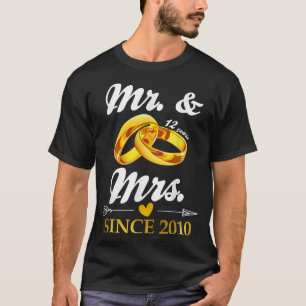 Camiseta Aliança de Casamento Sr & Sra Desde 2010 Casal 12