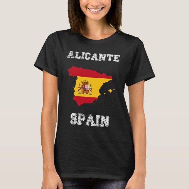 Camiseta Alicante Spain Vintage Spain Flag Map (Frente)