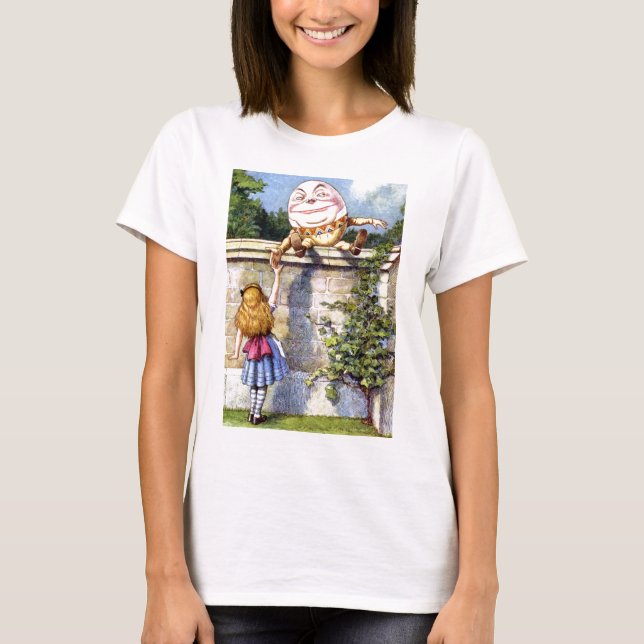 Camiseta Alice e Humpty Dumpty no país das maravilhas (Frente)